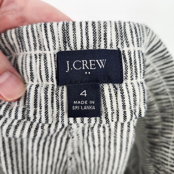 J.Crew Striped Linen Blend Drawstring Waist Pant Womens 4 Coastal Beachy Resort - Picture 5 of 7
